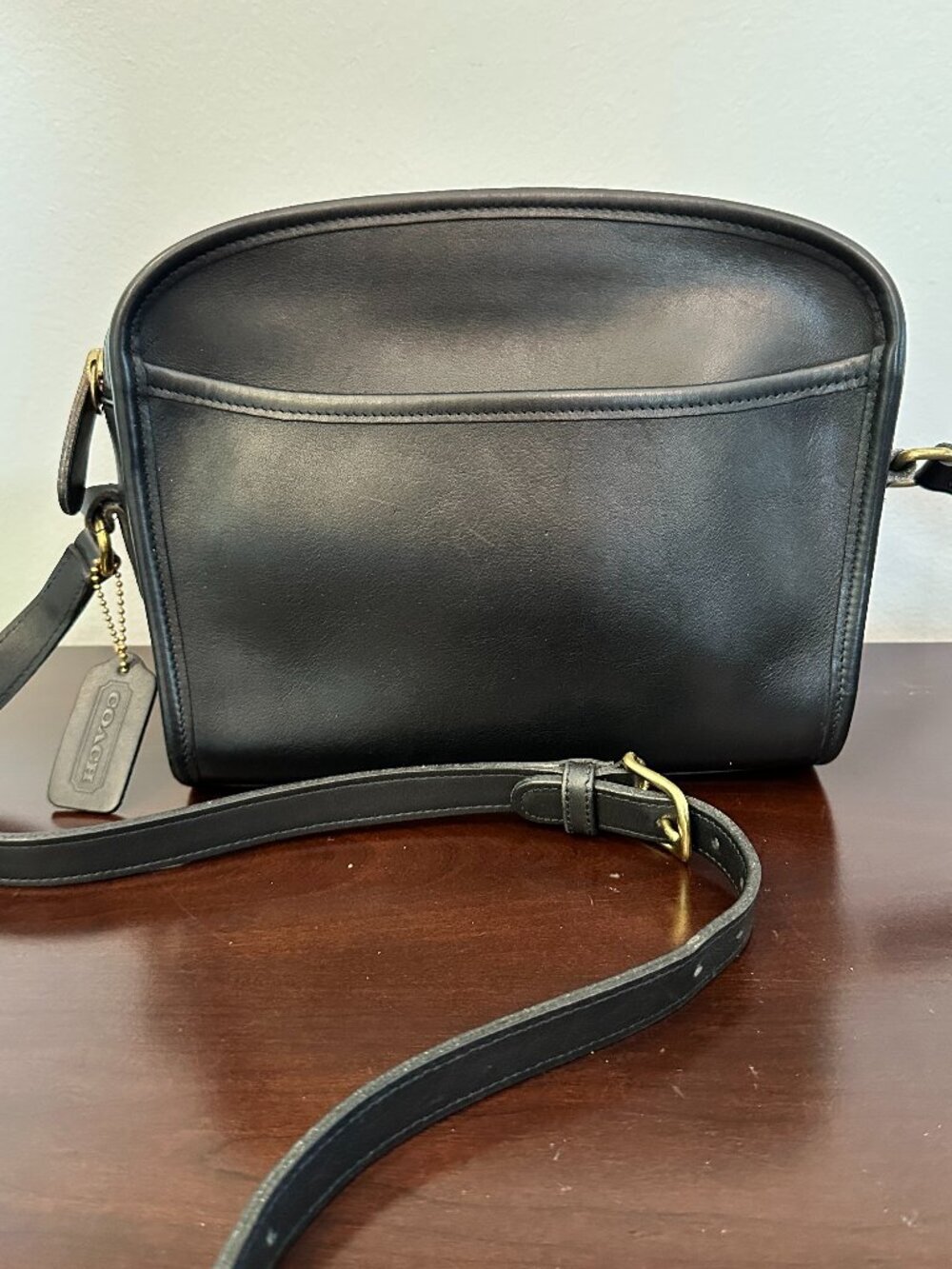 Coach Women's Vintage Black Leather Metropolis Zip Bag #9087